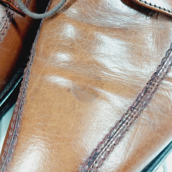 Bostonian Brown Leather Lace Up Square Toe Oxfords F601 - Picture 13 of 14